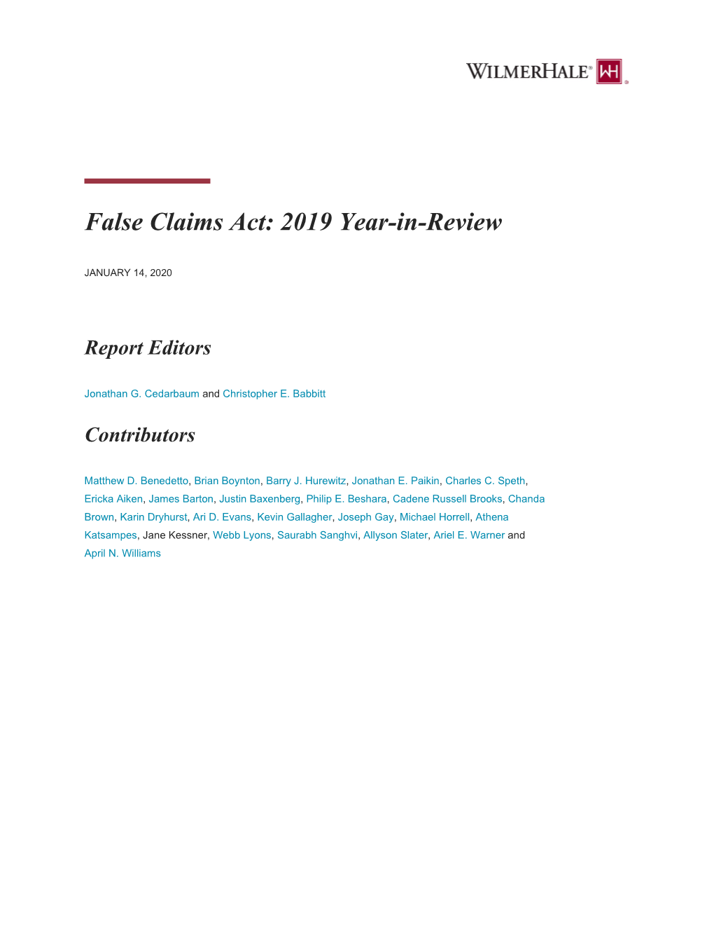False Claims Act: 2019 Year-In-Review