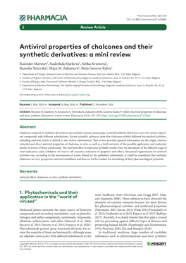 Antiviral Properties of Chalcones and Their Synthetic Derivatives: a Mini Review