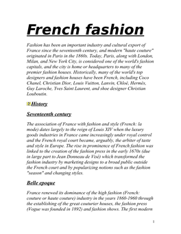 French Influence on Early C19th Fashion