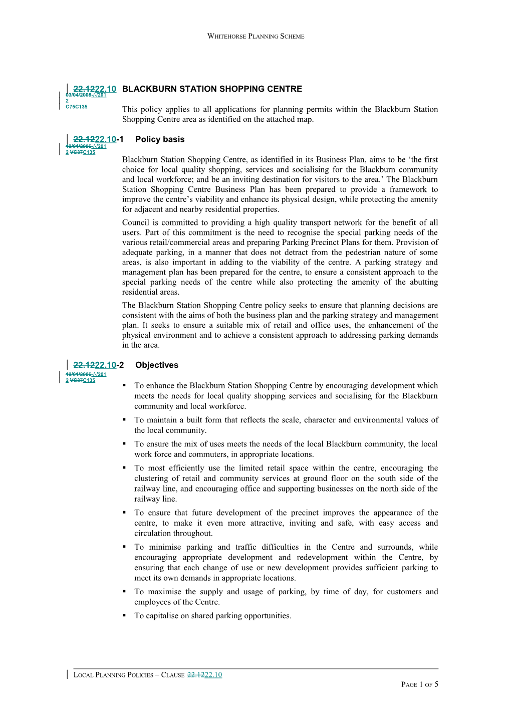 Whitehorse Planning Scheme