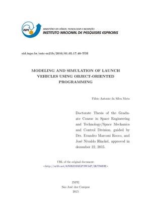 Modeling and Simulation of Launch Vehicles Using Object-Oriented Programming