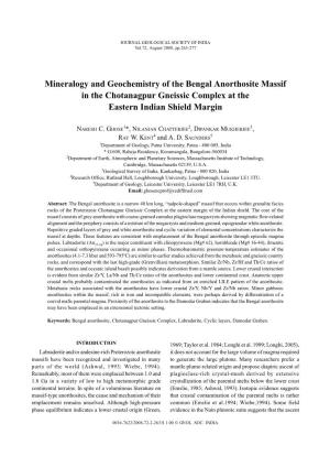 Mineralogy and Geochemistry of the Bengal Anorthosite Massif in the Chotanagpur Gneissic Complex at the Eastern Indian Shield Margin