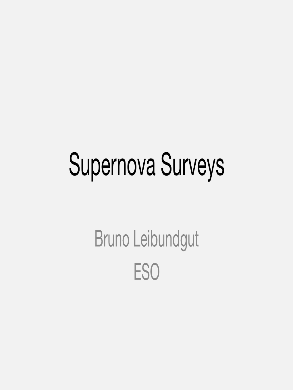 Supernova Surveys