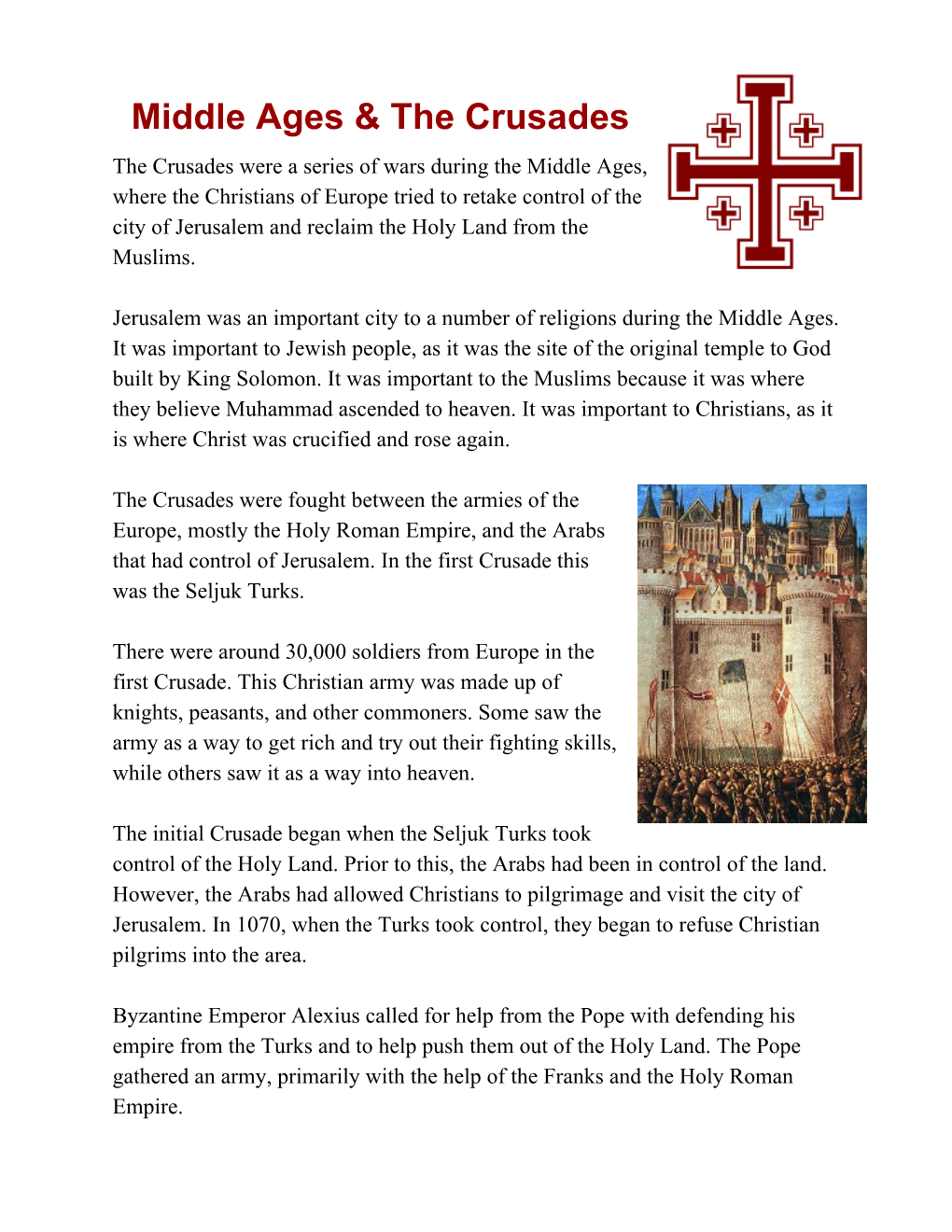 Middle Ages & the Crusades