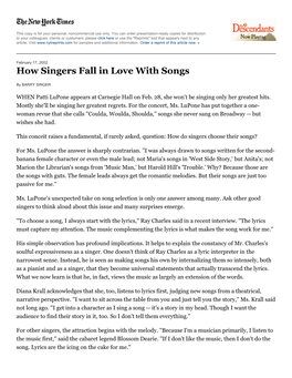 How Singers Fall in Love with Songs