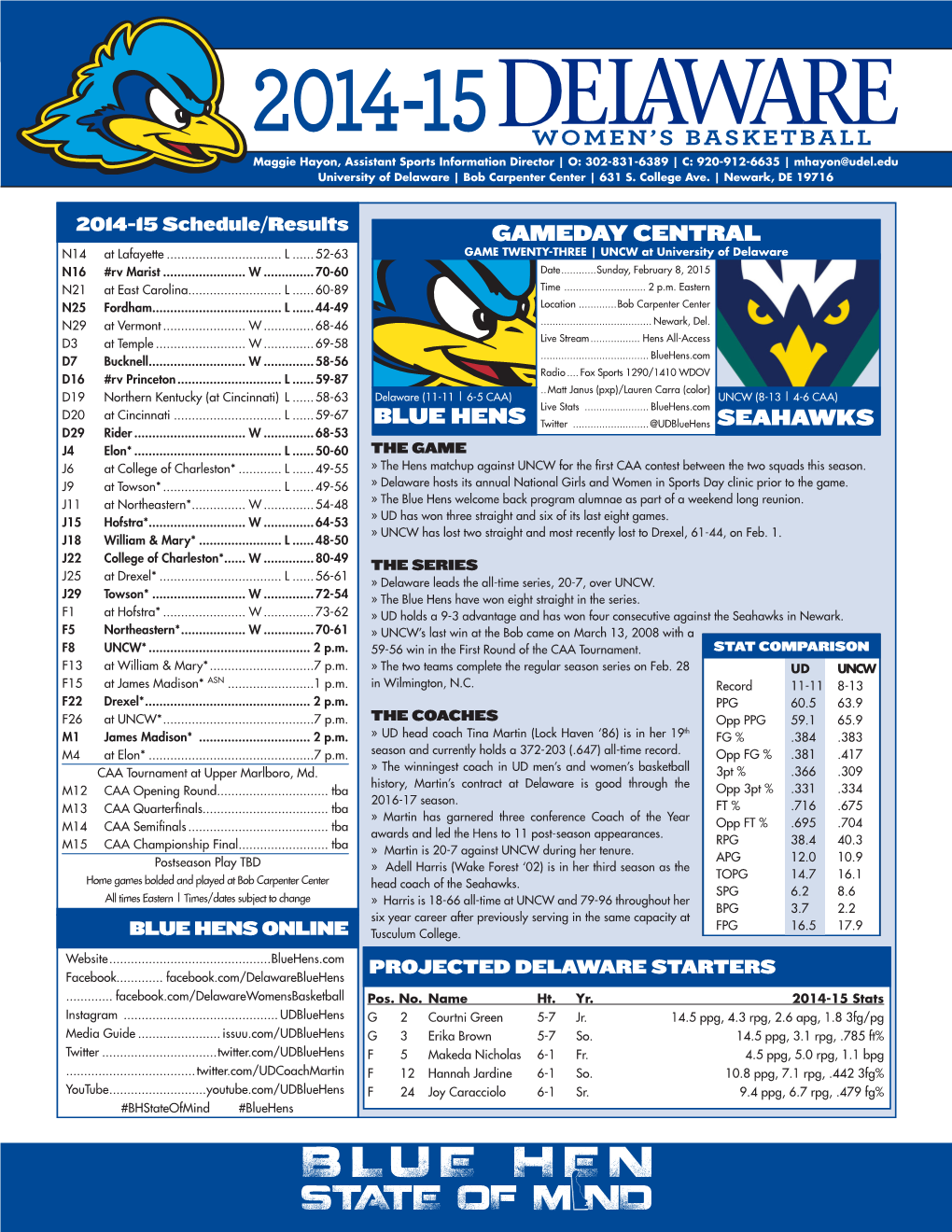 Seahawks Gameday Central Blue Hens