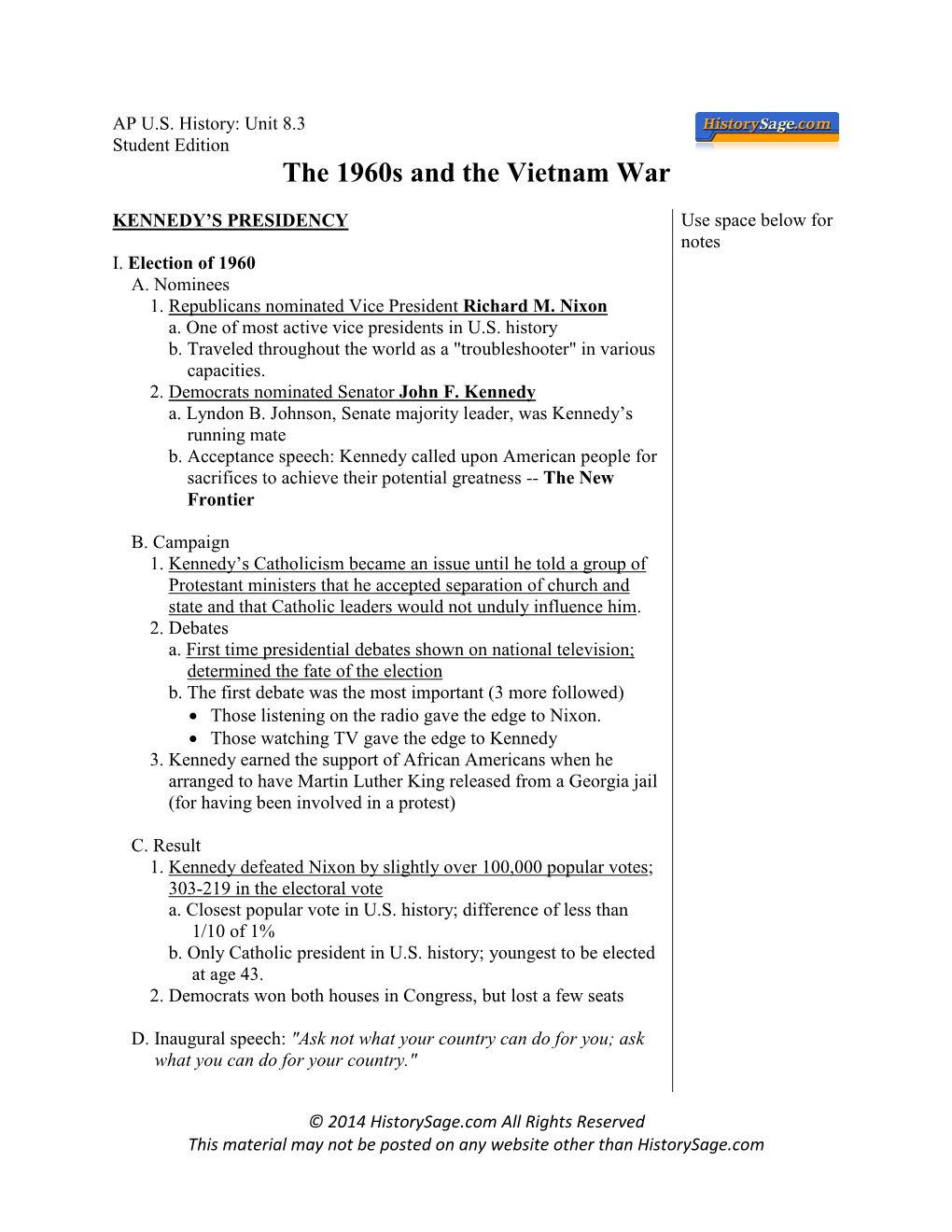 The 1960S and the Vietnam War