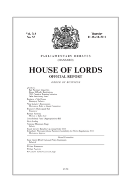 House of Lords Official Report