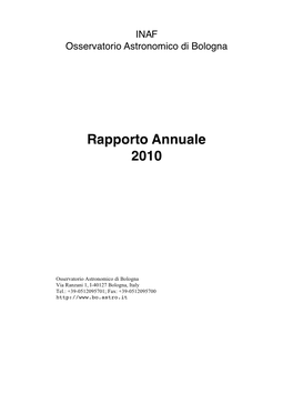 Rapporto Annuale 2010