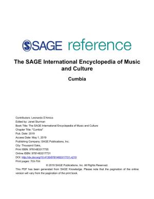 The SAGE International Encyclopedia of Music and Culture Cumbia