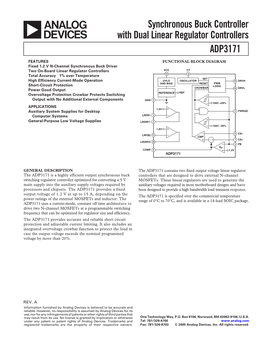 ADP3171 Synchronous Buck Controller with Dual Linear Regulator