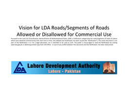 Vision for LDA Roads/Segments of Roads