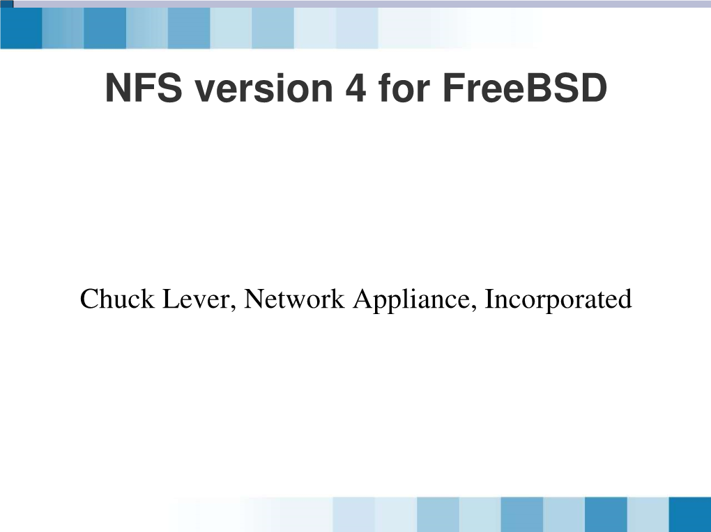 NFS Version 4 for Freebsd