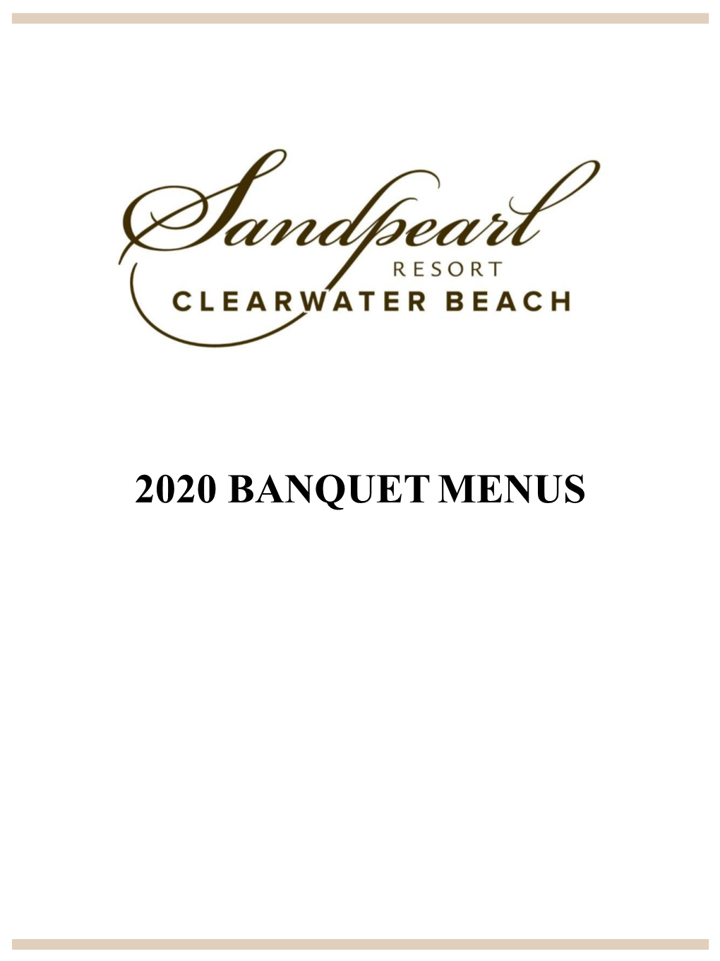 2020 Sandpearl Banquet Menus