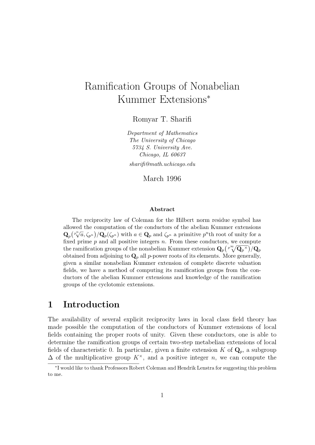 Ramification Groups of Nonabelian Kummer Extensions