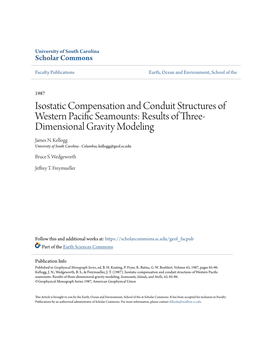 Isostatic Compensation and Conduit Structures of Western Pacific Es Amounts: Results of Three- Dimensional Gravity Modeling James N