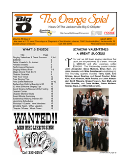 The Orange Spiel Page 1 March 2019