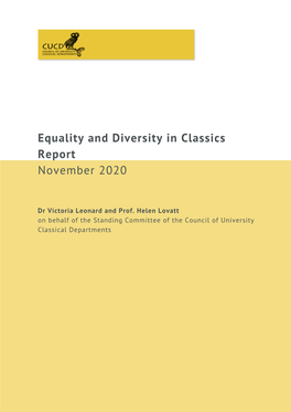 CUCD Equality and Diversity Report 2020