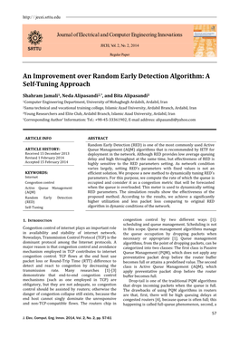 An Improvement Over Random Early Detection Algorithm: a Self-Tuning Approach