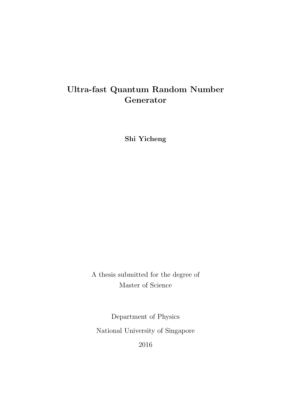 Ultra-Fast Quantum Random Number Generator