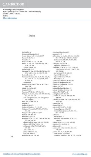 Cambridge University Press 978-1-316-64542-0 — Caria and Crete in Antiquity Naomi Carless Unwin Index More Information 258 259