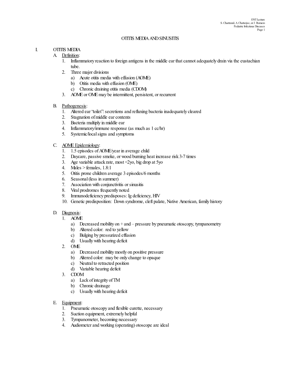 Otitis Media and Sinusitis