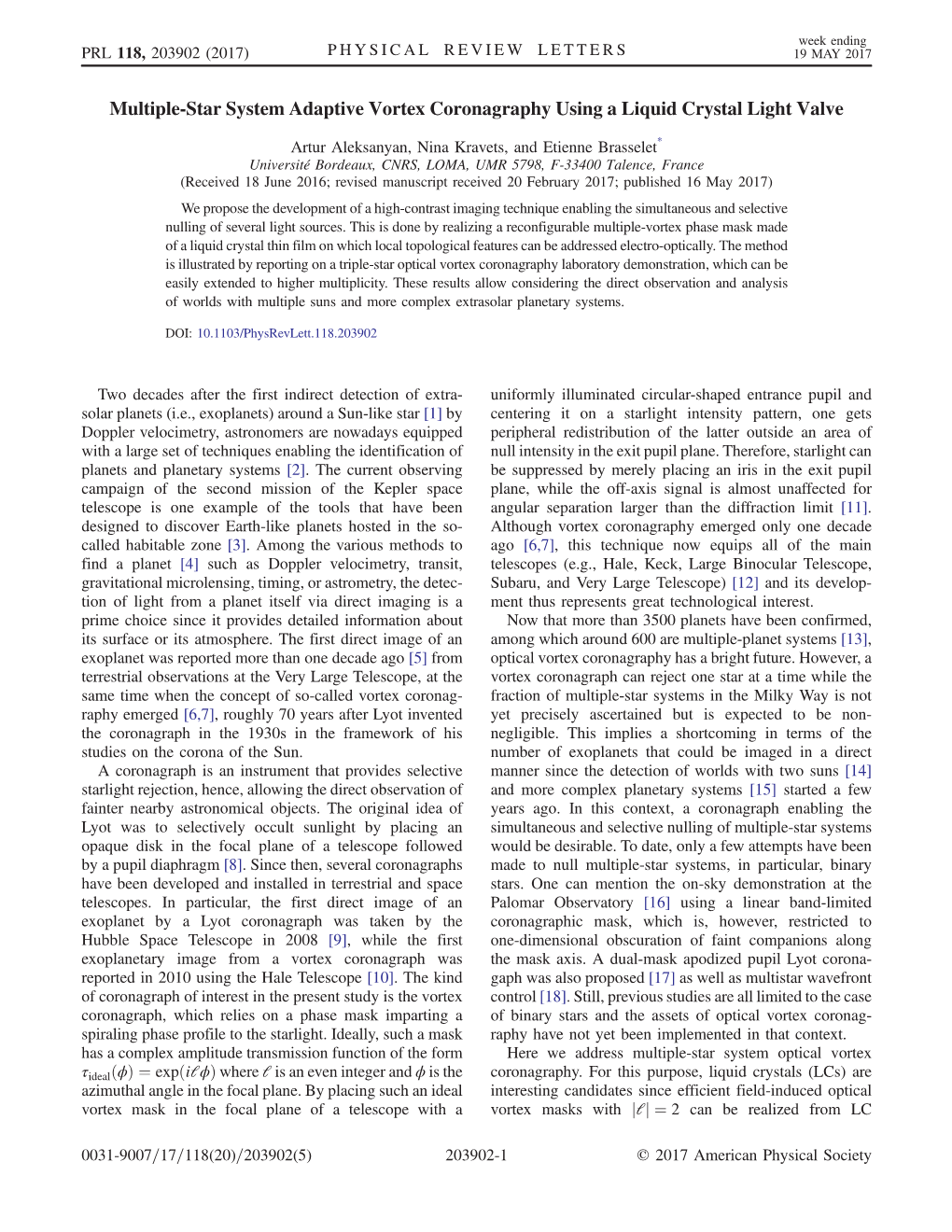 Multiple-Star System Adaptive Vortex Coronagraphy Using a Liquid Crystal Light Valve