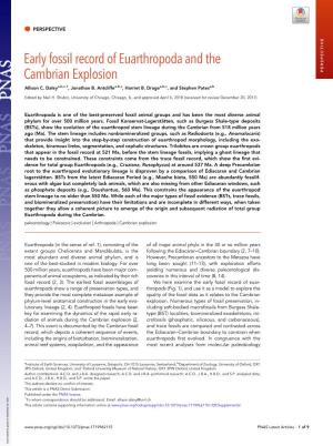 Early Fossil Record of Euarthropoda and the Cambrian Explosion