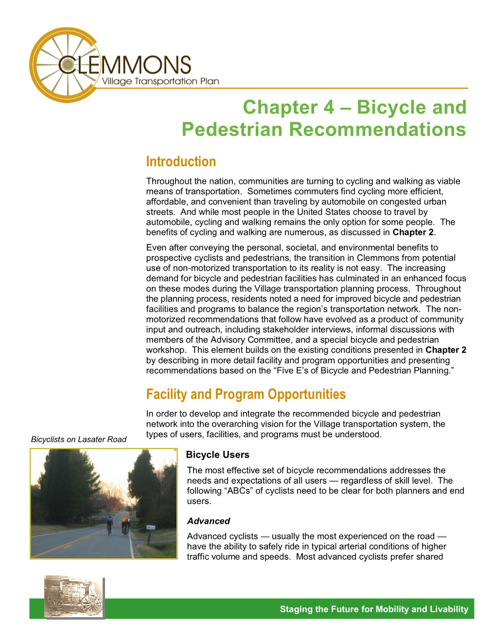 Chapter 4 – Bicycle and Pedestrian Recommendations