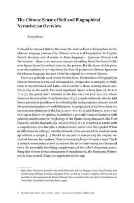 The Chinese Sense of Self and Biographical Narrative: an Overview