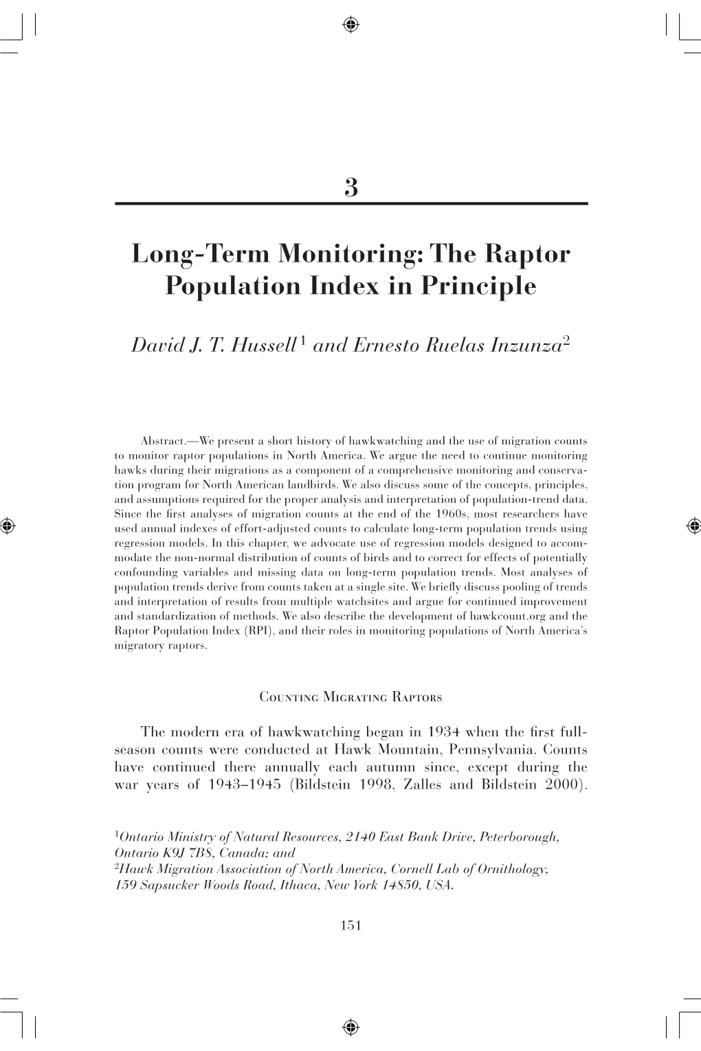 Long-Term Monitoring: the Raptor Population Index in Principle 3