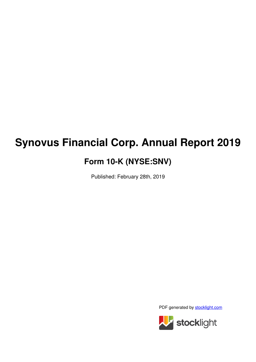 Synovus Financial Corp. Annual Report 2019
