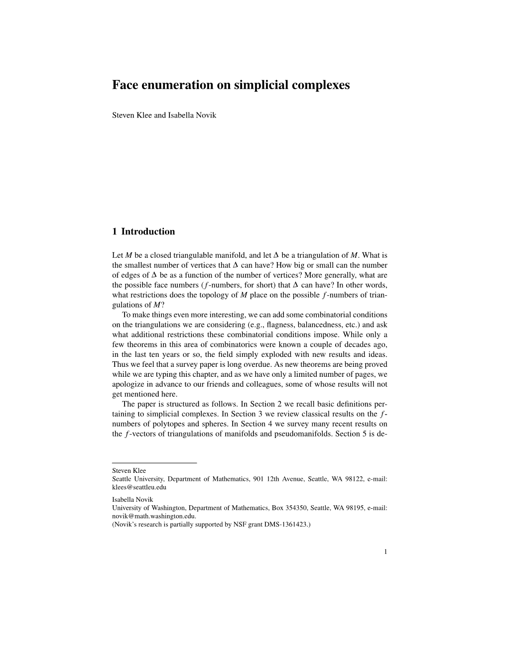 Face Enumeration on Simplicial Complexes