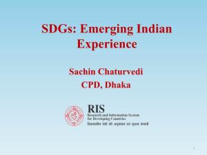 Sdgs: Emerging Indian Experience