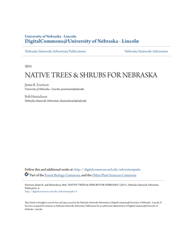 Native Trees & Shrubs for Nebraska