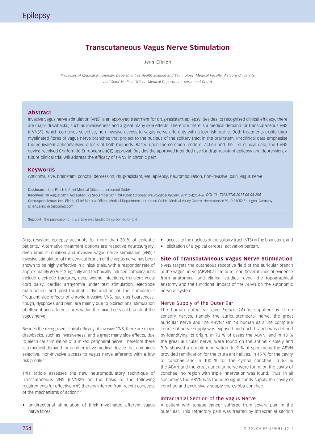 Transcutaneous Vagus Nerve Stimulation