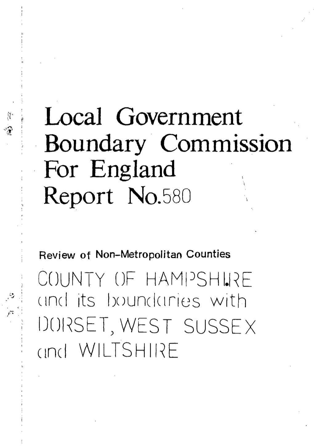 Local Government Boundary Commission for England Report No.580