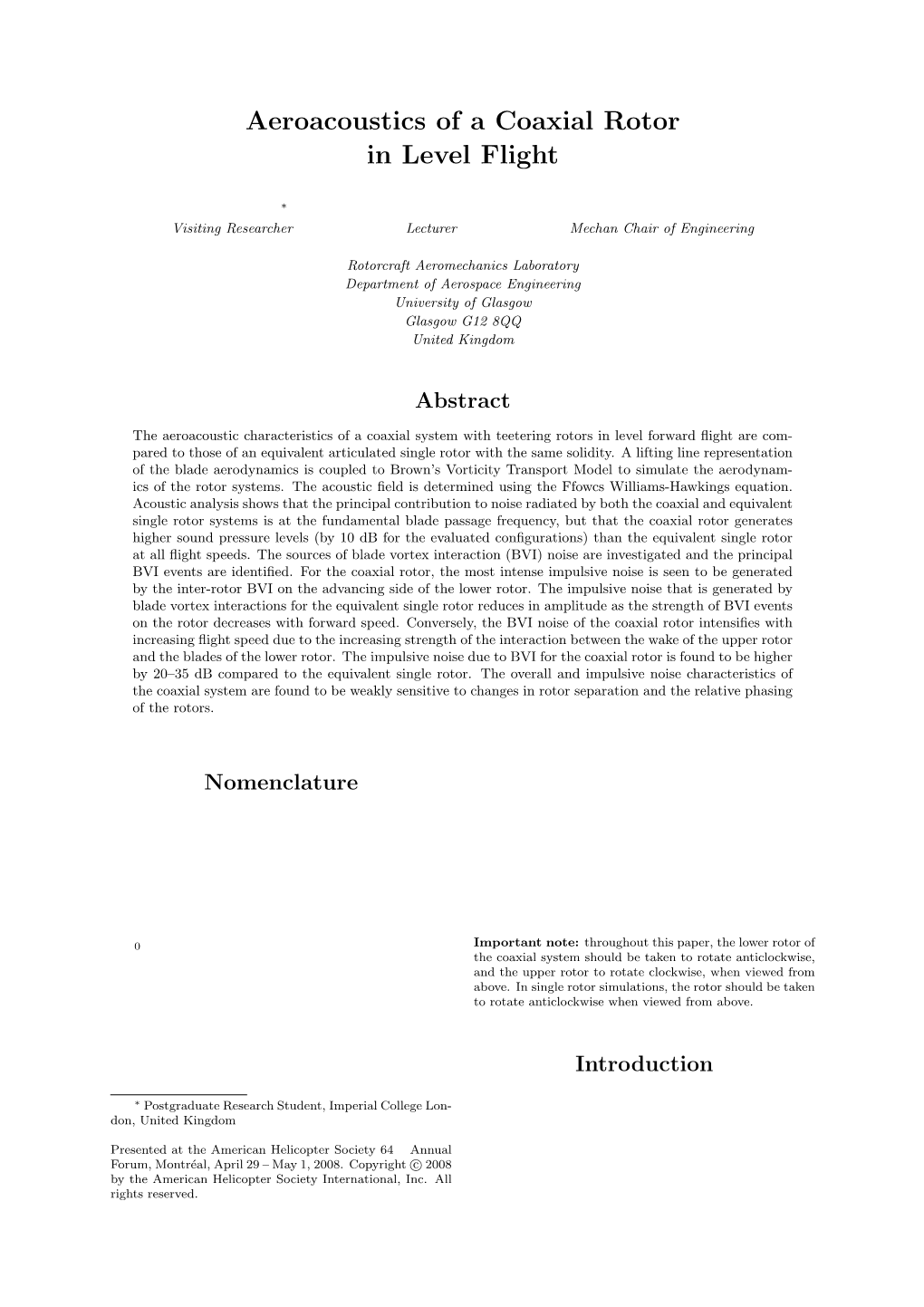 Aeroacoustics of a Coaxial Rotor in Level Flight