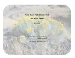 Tomo Kahni State Historic Park Tour Notes – Flora
