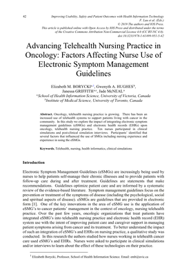 Advancing Telehealth Nursing Practice in Oncology: Factors Affecting Nurse Use of Electronic Symptom Management Guidelines
