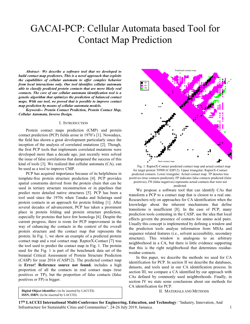 Cellular Automata Based Tool for Contact Map Prediction