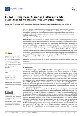 Folded Heterogeneous Silicon and Lithium Niobate Mach–Zehnder Modulators with Low Drive Voltage