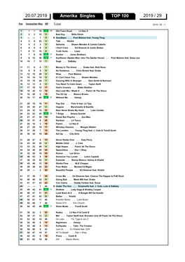 Amerika Singles TOP 100 2019 / 29 20.07.2019