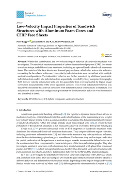 Low-Velocity Impact Properties of Sandwich Structures with Aluminum Foam Cores and CFRP Face Sheets