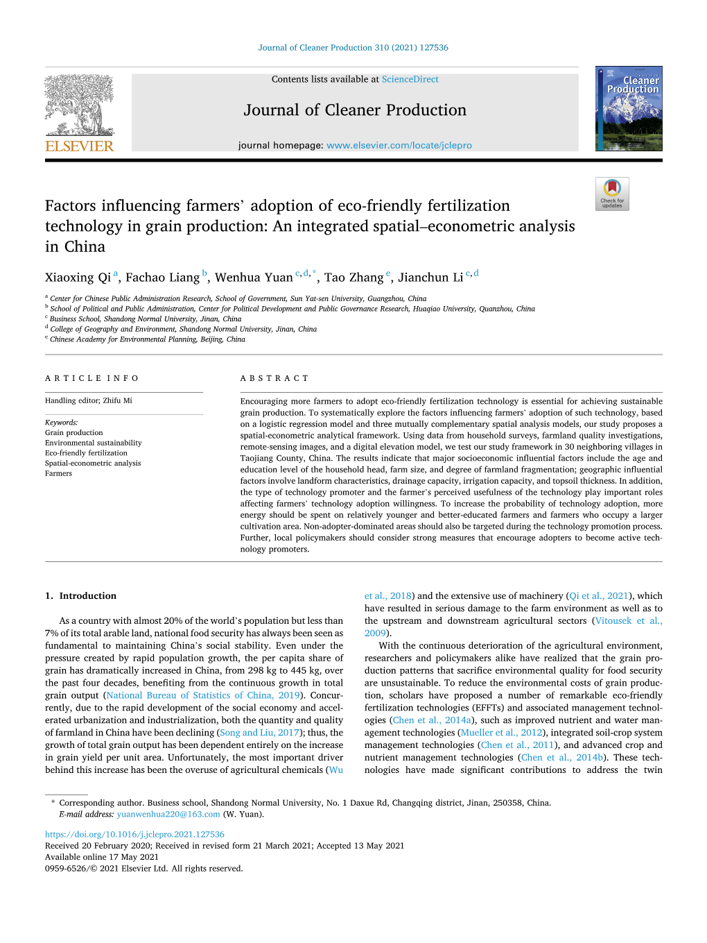 Factors Influencing Farmers' Adoption of Eco-Friendly Fertilization