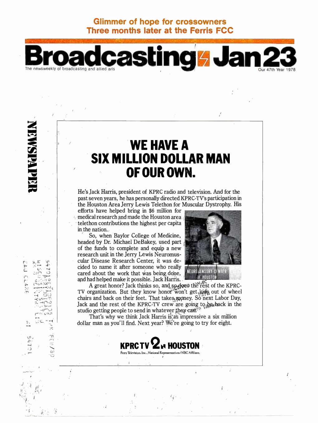 Broadcasting Jan 23 1978 7 R All the Vidée Freedom You Can Use, Ùetthe Ra Outstanding Picture