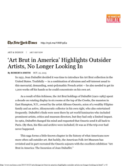 'Art Brut in America' Highlights Outsider Artists, No Longer Looking In