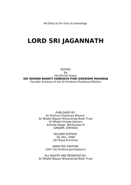 Lord Sri Jagannath