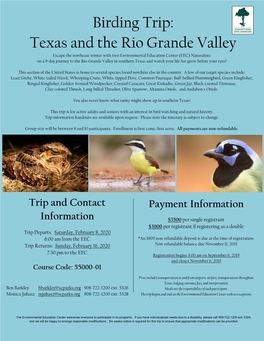 Birding Trip: Texas and the Rio Grande Valley