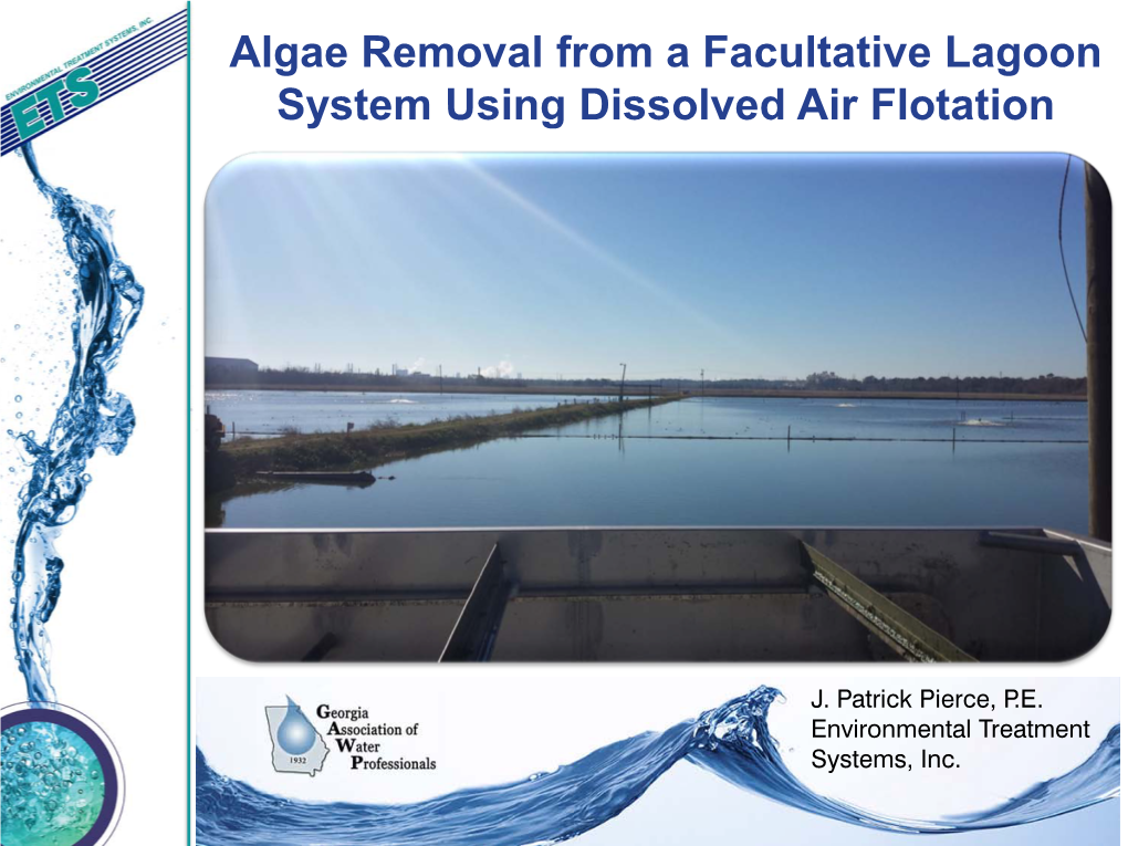 Algae Removal from a Facultative Lagoon System Using Dissolved Air Flotation